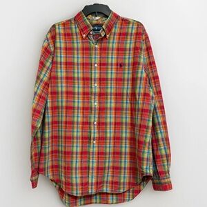 Ralph Lauren Classic Fit Madras Plaid Button Down Shirt Men’s XL